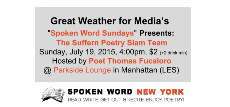 Great Weather for MEDIA’s “great weather Spoken Word Sundays” Open Mic & Features @ Parkside