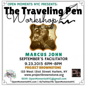 The Traveling Pen Workshop Sept 23rd flyer