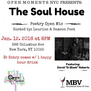 Soul House Open Mic Jan 12, 16 Flyer